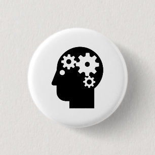 Badge Rond 2,50 Cm Bouton de pictogramme "de santé mentale"