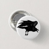 Badge Rond 2,50 Cm Bouton de Pin de Raven de vol (Devant & derrière)