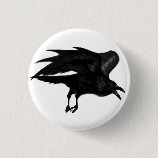 Badge Rond 2,50 Cm Bouton de Pin de Raven de vol (Devant)
