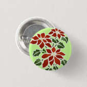 Badge Rond 2,50 Cm Bouton de poinsettia (Devant & derrière)
