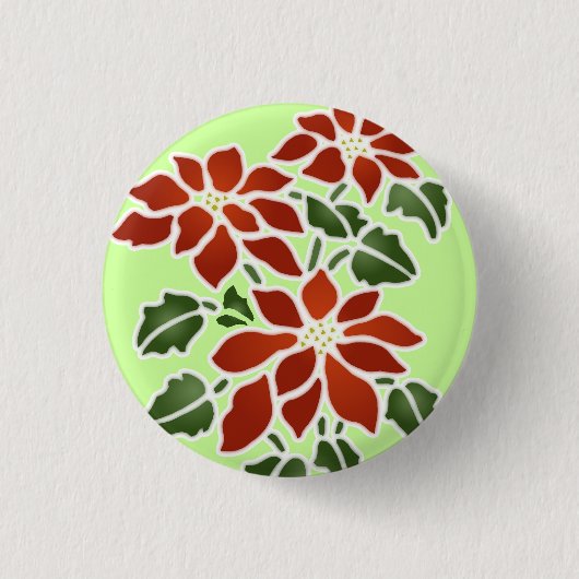Badge Rond 2,50 Cm Bouton de poinsettia (Devant)