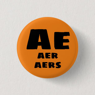 Badge Rond 2,50 Cm Bouton de pronoms Ae, Aer, Aers