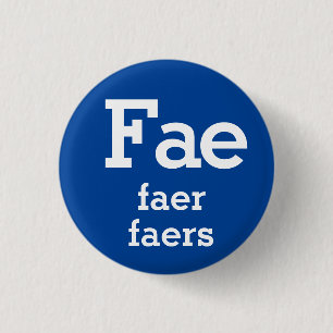 Badge Rond 2,50 Cm Bouton de pronoms Fae, Faer, Faers