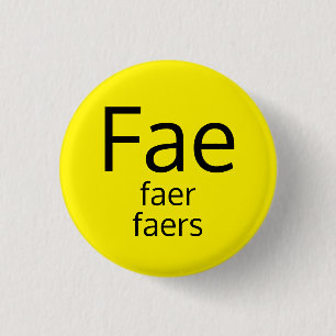 Badge Rond 2,50 Cm Bouton de pronoms Fae, Faer, Faers