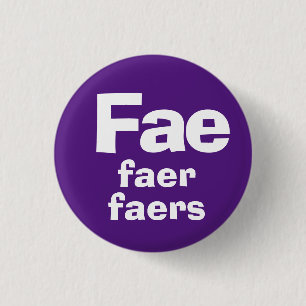 Badge Rond 2,50 Cm Bouton de pronoms Fae, Faer, Faers
