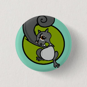 BADGE ROND 2,50 CM BOUTON DE RETOUR ROUND CARTOON SQUIRREL FUNNY