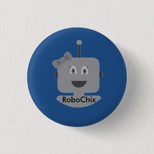 Badge Rond 2,50 Cm Bouton de RoboChix (Devant)