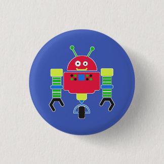 Badge Rond 2,50 Cm Bouton de robot coloré