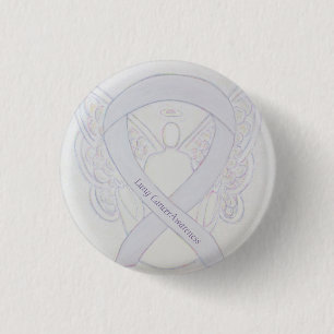 Badge Rond 2,50 Cm Bouton de ruban Angel Pearl Sensibilisation au can