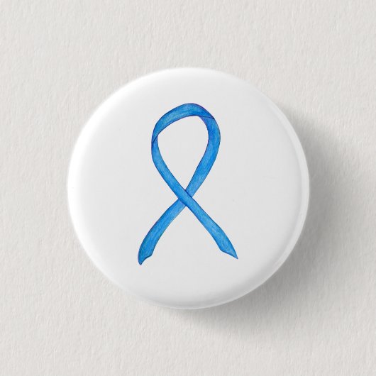 Badge Rond 2,50 Cm Bouton de sensibilisation bleu clair Ruban d'art p (Devant)