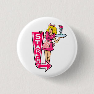 Badge Rond 2,50 Cm Bouton de serveuse de wagon-restaurant de