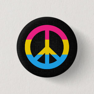 Badge Rond 2,50 Cm Bouton de signe de paix de drapeau de Pansexuality