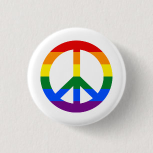 Badge Rond 2,50 Cm Bouton de signe de paix LGBT