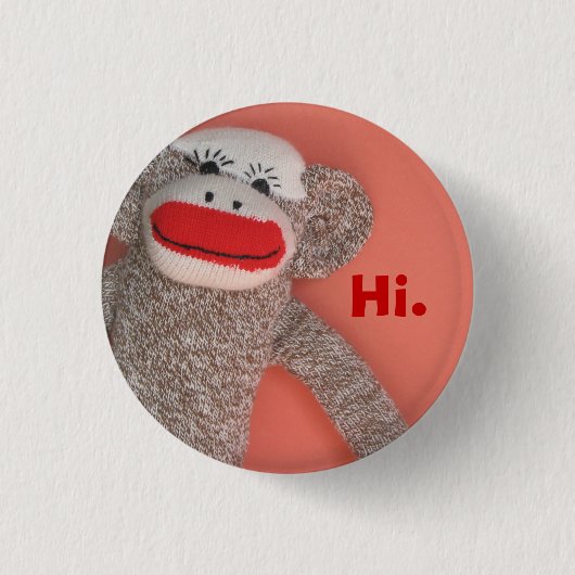 Badge Rond 2,50 Cm Bouton de singe de chaussette (Devant)