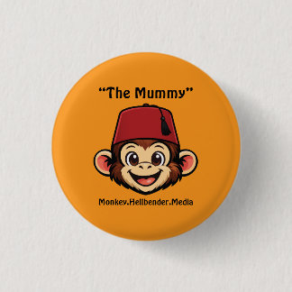 Badge Rond 2,50 Cm Bouton de singe Macaque Kaki - La Momie