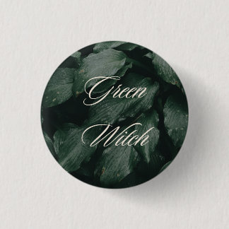 Badge Rond 2,50 Cm bouton de sorcière verte