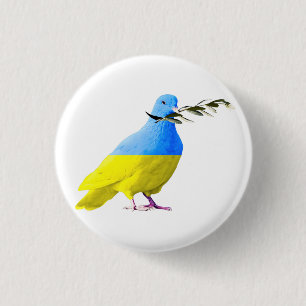 Badge Rond 2,50 Cm Bouton de soutien à l'Ukraine Colombe de la paix D