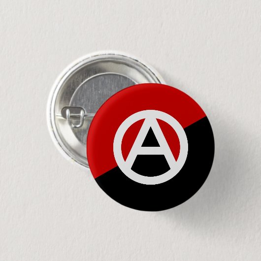 Badge Rond 2,50 Cm Bouton de symbole d'Anarcho-Syndicalisme, SM de (Devant & derrière)