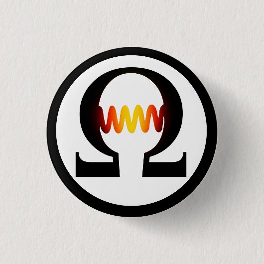 Badge Rond 2,50 Cm Bouton de symbole d'ohm (Devant)