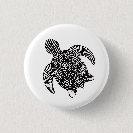Badge Rond 2,50 Cm Bouton de tortue de mer (Devant)