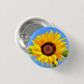 Badge Rond 2,50 Cm Bouton de tournesol jaune (Devant & derrière)