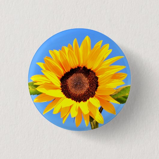 Badge Rond 2,50 Cm Bouton de tournesol jaune (Devant)