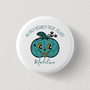 Badge Rond 2,50 Cm Bouton de traitement ou d'allergie Turquoise souri
