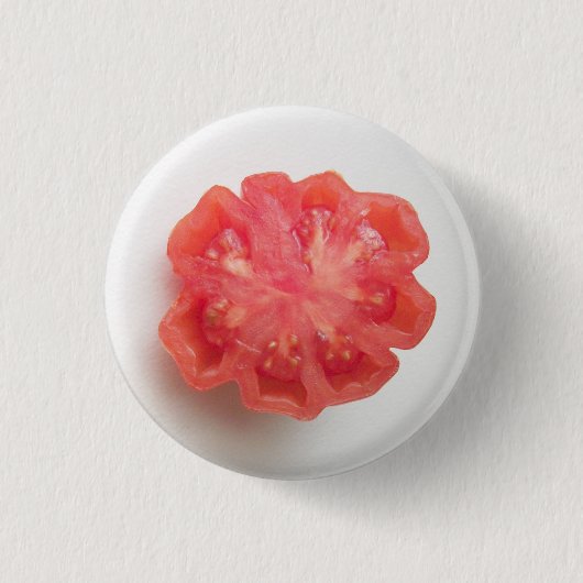 Badge Rond 2,50 Cm Bouton de tranche de tomate rouge héloom (Devant)