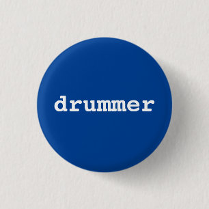 Badge Rond 2,50 Cm Bouton de typographie de batteur