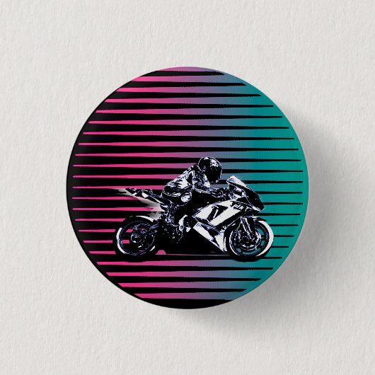 Badge Rond 2,50 Cm Bouton de Vaporwave Moto (Devant)