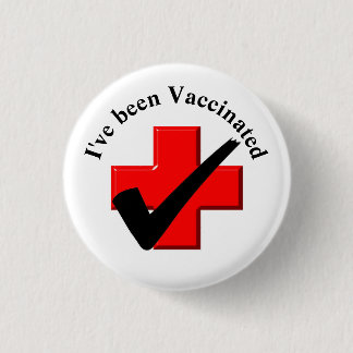 Badge Rond 2,50 Cm Bouton de vérification vacciné