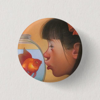 Badge Rond 2,50 Cm Bouton de visage de poissons