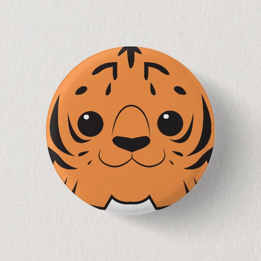 Badge Rond 2,50 Cm Bouton de visage de tigre de Sumatran (Devant)