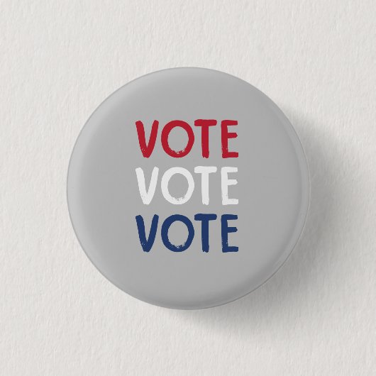 Badge Rond 2,50 Cm Bouton de vote classique rouge blanc et bleu (Devant)