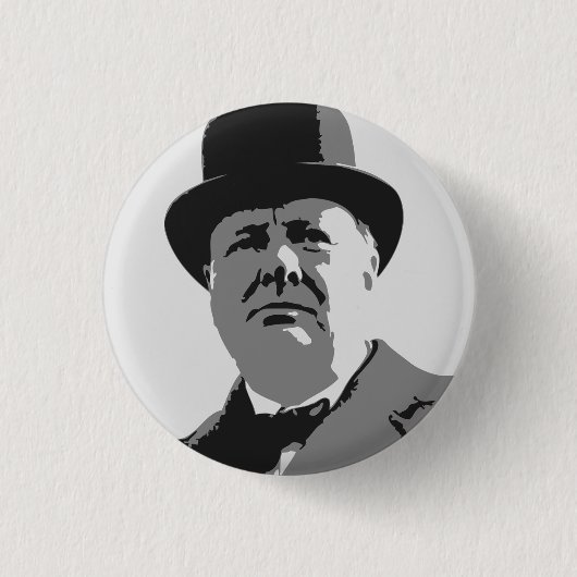 Badge Rond 2,50 Cm Bouton de Winston Churchill (Devant)