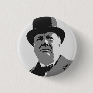 Badge Rond 2,50 Cm Bouton de Winston Churchill
