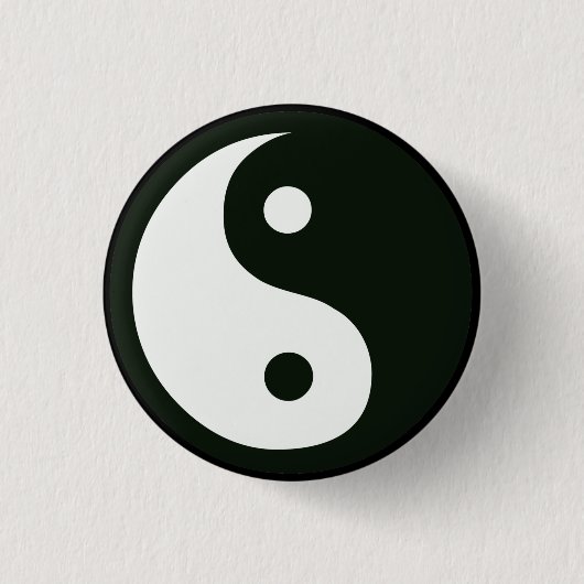 Badge Rond 2,50 Cm Bouton de Yin Yang (Devant)