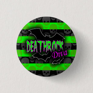 Badge Rond 2,50 Cm Bouton Deathrock Diva