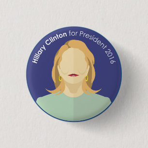 Badge Rond 2,50 Cm Bouton d'élection présidentielle de Hillary