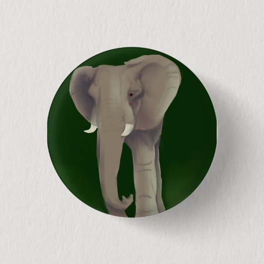 Badge Rond 2,50 Cm Bouton d'éléphant (Devant)