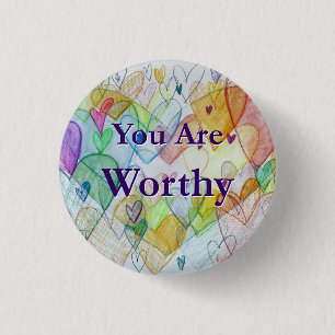Badge Rond 2,50 Cm Bouton D'Épingle D'Art Coeur