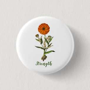 Badge Rond 2,50 Cm Bouton d'épingle Inspirational Force Marigold