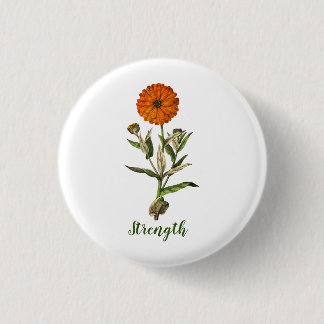 Badge Rond 2,50 Cm Bouton d'épingle Inspirational Force Marigold