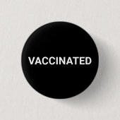 Badge Rond 2,50 Cm Bouton d'épingle noir blanc vacciné (Devant)