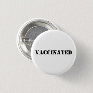 Badge Rond 2,50 Cm Bouton d'épingle noir blanc vacciné