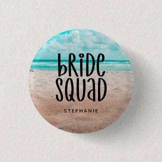 Badge Rond 2,50 Cm Bouton d'équipe de mariée de plage personnalisée