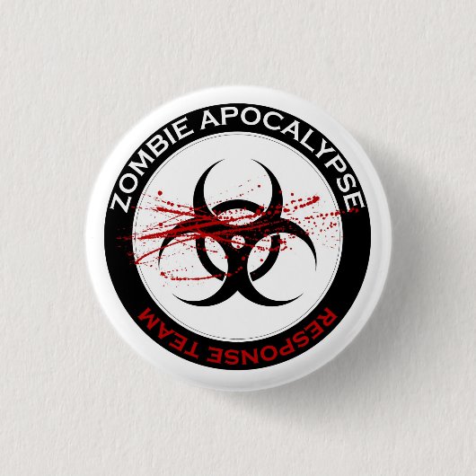 Badge Rond 2,50 Cm Bouton d'équipe de réponse d'apocalypse de zombi (Devant)