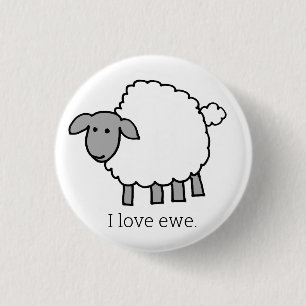 Badge Rond 2,50 Cm Bouton des moutons d'Ewe
