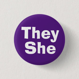 Badge Rond 2,50 Cm Bouton des pronoms They She