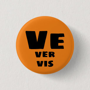 Badge Rond 2,50 Cm Bouton des pronoms Ve, Ver, Vis